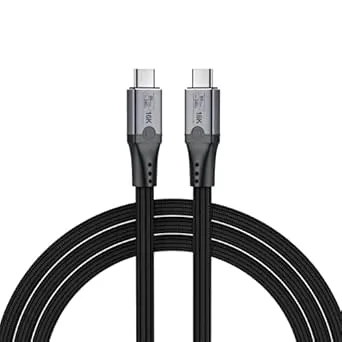 80 Gbps för Thunderbolt 5-kabel från MMOBIEL – flätad USB-C till USB-C skärmkabel 1 m – 120 Gbps bandbredd boost, 240 W laddning för iPhone 17/16/15, Thunderbolt 4/3, USB4 – svart