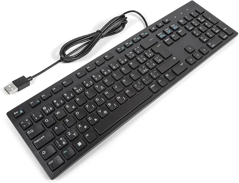 Dell KB216 USB-tangentbord, tjeckisk/slovakisk layout, svart