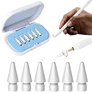 6 stycken reservspetsar för Apple pencil spets hållbar Apple Pencil 1./2./3. Generation spets med förvaringslåda – reservspetsar för Apple pencil spetsar släta reservspetsar för Apple pencil Tips