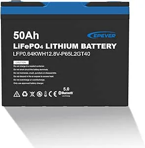 EPEVER LiFePO4 battery 12.8V, 50Ah