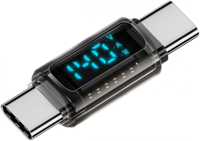 CY Transparent typ C smart LED-skärmadapter USB till hane USB-C hane-hane-förlängningsadapter