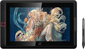 XPPen Artist 15.6 Pro V2 grafisk bricka med display, 15,4 tums grafisk display med 16K utskriftspenna, 8 snabbknappar, perfekt för hemmakontor och e-lärande, fotobearbetning