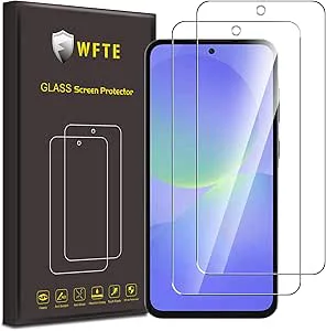 WFTE [2-delat härdat glas till Samsung Galaxy A36 5G skärmskydd [9H hårdhet] [reptålig][fingeravtrycksfri] [bubbelfri] skärmskydd för Samsung A36