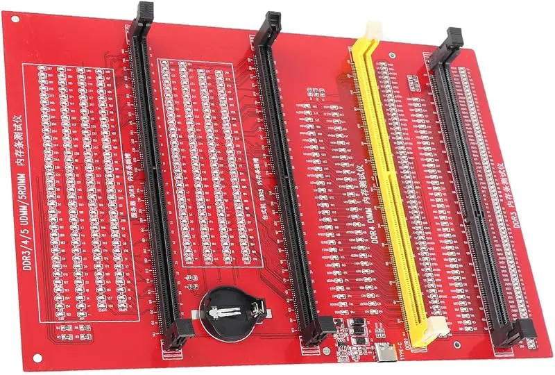 RAM-minnestestkort, Bärbart för PC Moderkort Underhåll Av RAM-minne med LED-lampor för Reparation Av Minnesdator, för DDR3 DDR4 DDR5 UDIMM RDIMM