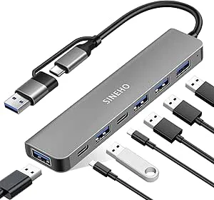 SINEHO 7-i-1 dubbel USB hubb