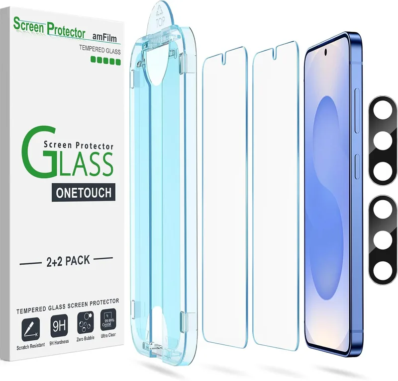 amFilm 2-pack OneTouch-Skärmskydd för Samsung Galaxy S25 5G