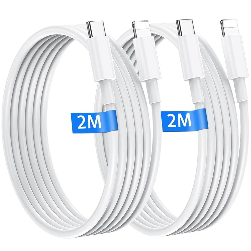iPhone laddningskabel USB C, 2-pack 2 m lightning kabel till iPhone 14, 13, 12, 11, Pro Max/Mini/X/XS/XR, original Apple MFi-certifierad
