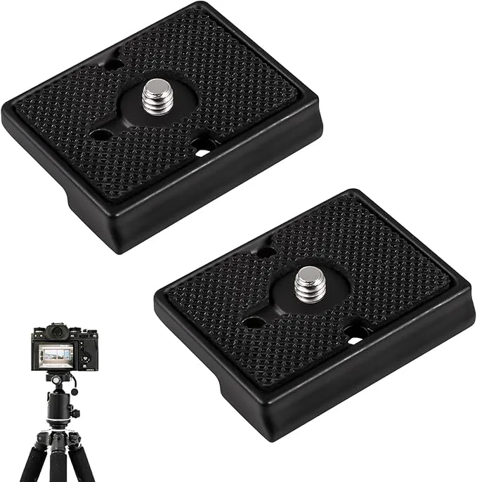 2 stycken snabbväxlingsplattor för kamera, Quick Release Plate, kompatibel med Manfrotto 200PL-14
