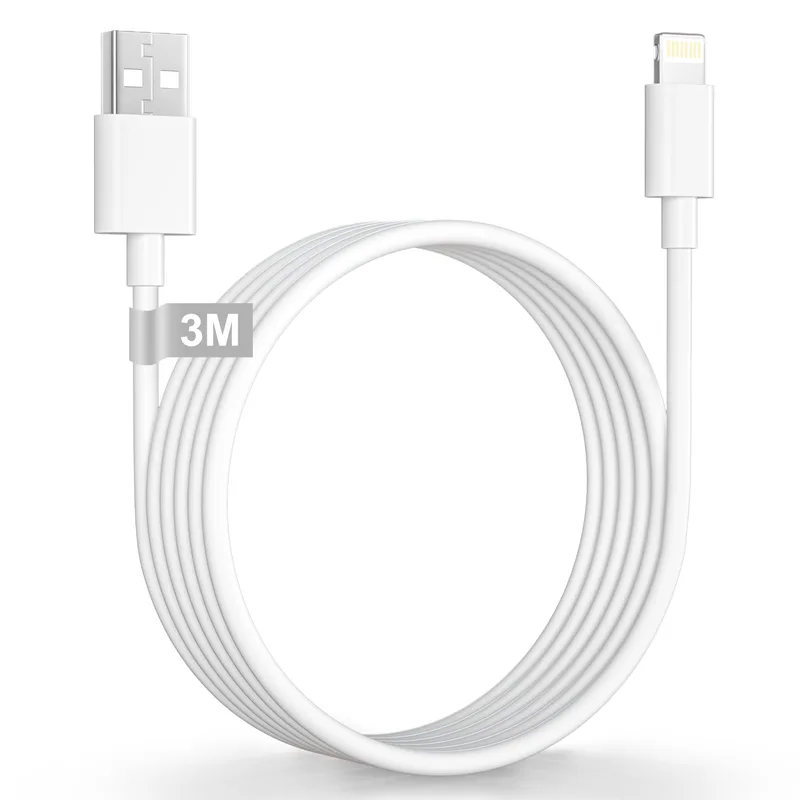 KINPEE Lightning-laddningskabel för iPhone, 3 m, MFi-certifierad