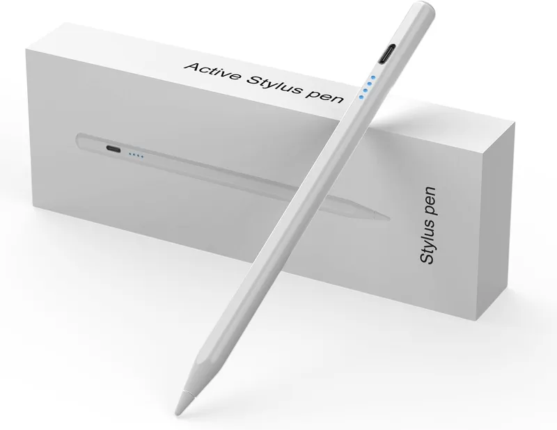 GLUBEE Penna för iPad Stylus-penna för 10–6. Gen kompatibel med Pad Pro 12,9/11" Mini 6/5 Air 5/4/3 (Vit, Styluspenna för iPad)