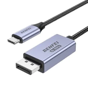 BENFEI dubbelriktad USB C till DisplayPort 1.4 1,8 m kabel, stöder 8K @ 60 Hz 4K @ 240 Hz (Thunderbolt 4 till DisplayPort-kabel, DisplayPort till USB C-kabel)