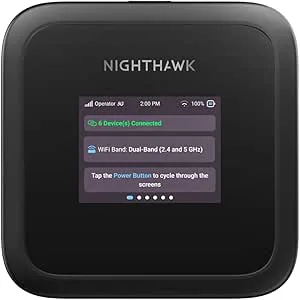 NETGEAR Nighthawk M3 – 5G mobil router med Wi-Fi 6, upp till 2,5 Gbit/s – upplåst SIM-kortplats – bärbar Wi-Fi-router för privat/företag – 5G och 4G MiFi – AX3600 WiFi 6, upp till 32 enheter (MH3150)