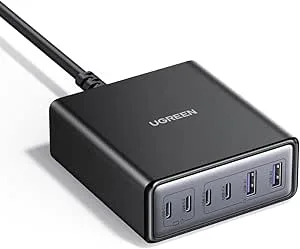UGREEN 100W USB C-laddare 6-portars laddningsstation 65W GaN-nätadapter PPS snabbladdare Multikompatibel med MacBook Pro/Air, iPhone 17-8-serien, Galaxy S25, S24, A15, Pixel 9, iPads