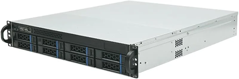 8Bay HDD 2U 520 mm Hotswap-serverfodral stöder ATX PSU M-ATX 9,6 tum x 9,6 tum och under moderkortet valfritt 6G 12G SAT