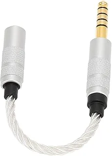 AYNEFY Silvervit 4,4 Mm Balanserad Till 3,5 Mm Stereosladd, Transparent Guldpläterad Adapterkabel för Hörlurar, Kompatibel med NW-ZX507 DMP-Z1 NW-ZX30
