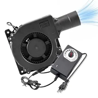 Radialfläkt 12 V, 230 V, justerbar AC, turbinfläkt, luftutlopp, eldstäder, burkhastighetsreglering, kylning, ventilation, BBQ, picknick, camping