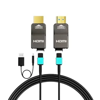 Ruipro 8K Avtagbar ren fiberoptisk armerad HDMI 2.1-kabel, 6 m, ultrahög hastighet 48 Gbps, stödjer 8K@60Hz 4K@120Hz, dynamisk HDR, eARC, kompatibel med PS5/Xbox/Blu-ray/TV/monitor/projektor