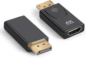 AXFEE DisplayPort till HDMI-adapter, 4K DP till HDMI-omvandlare, DP hane till HDMI hona adapter, 4K @30Hz/2K @60Hz/1080P@120Hz displayport till HDMI-portadapter stöder HDTV, projektor, skärm