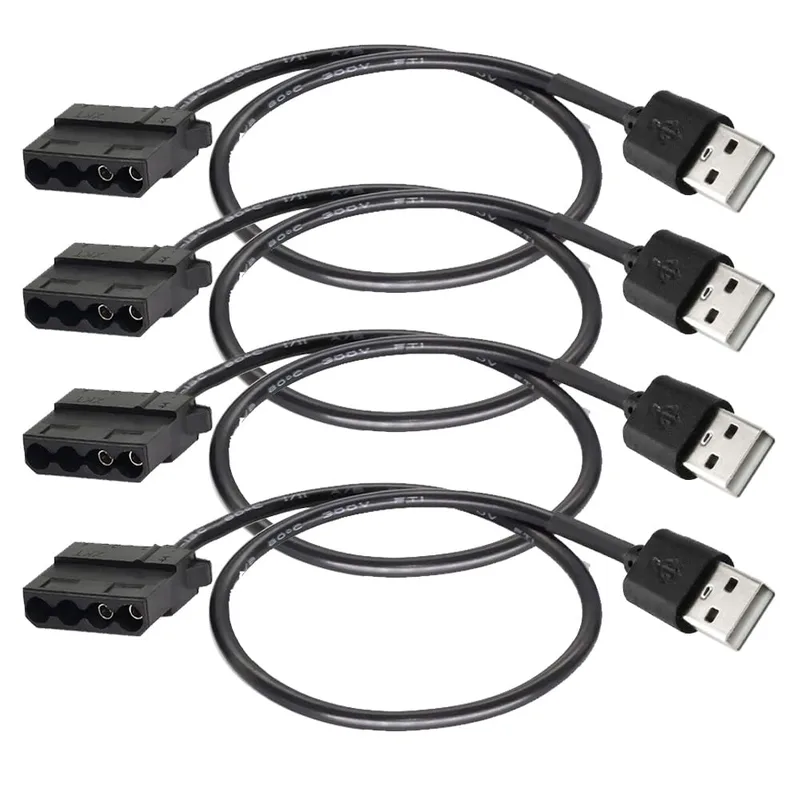 Gebildet usb till 4-stifts Molex PWM-fläktströmadapterkabel