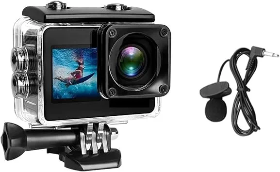 Actionkamera, A10 Action Camera 4k EIS Ultra HD 20MP 170D Underwater Waterproof Cam Pekskärm 4X Zoom Video Go Sport Pro Cam