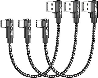 kort USB C kabel rätvinkel 15cm 3 stycken