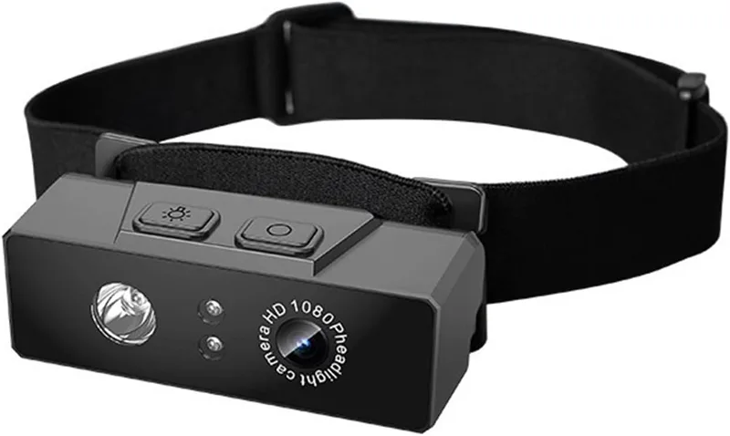 Ailan Högupplöst 1080p huvudmonterad kamera Smart Recorder Led-belysning Strålkastare ABS Sportkamera Smart FORMotion Action