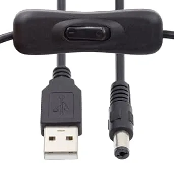 NFHK DC 5,5 x 2,1 mm kontakt till USB typ A-kabel