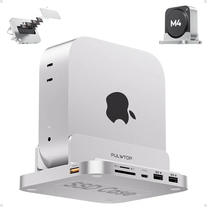 PULWTOP Mac Mini M4-hubb med M.2 Ssd-hölje