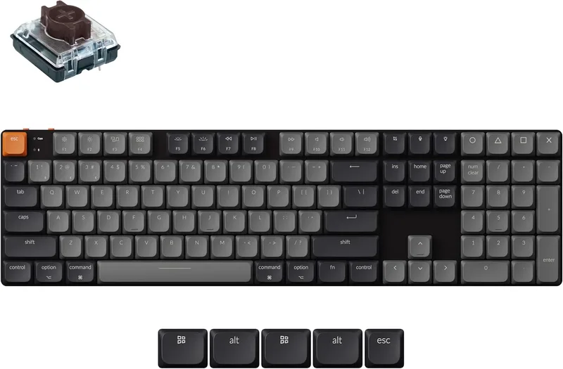 Keychron K5 QMK ultratunn fullstorlek layout trådlöst mekaniskt speltangentbord