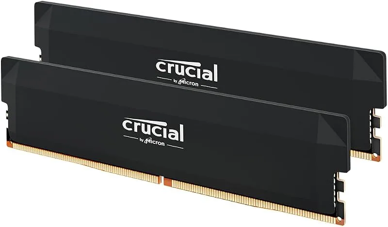 Crucial Pro RAM DDR5 64GB Kit (2x32GB) 6000MHz CL40, Överklockning Gaming Minne, Intel XMP 3.0, Skrivbordsminne (PC), Sv