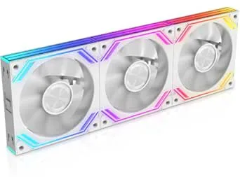 iHTP G120PRO 120 mm ARGB fodralfläkt, Daisy-Chain Connection, upp till 1850 RPM CPU-fläkt 3-pack (vit)