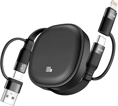 Minlu 100W USB multiladdningskabel, 5-i-1 laddningskabel USB C