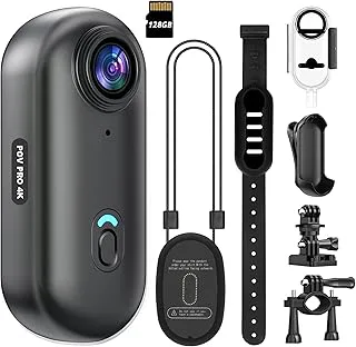 Mini WIFI 4K 128 GB tumme POV bärbar undervattensvideokamera IPX7 vattentät hjälmkamera