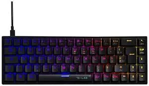 The G-Lab - Keyz Titanium WL - 65% QWERTY trådlöst mekaniskt tangentbord med Ñ - Trådlöst speltangentbord Switch, Röd, RGB 100% anpassningsbara, programmerbara makron - PC, PS4, PS5, Xbox - Vit
