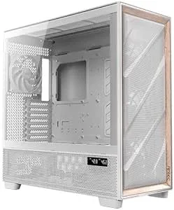 Antec Flux PRO heltäckande torn härdat glas vit/trä