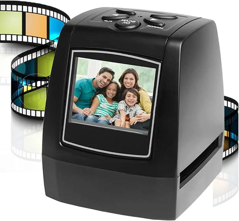 Film & Slide Scanner, 2,4-tums LCD-skärm Negative Scanner Slide Converter, konverterar 35 mm filmnegativ & slides till JPEG-bilder