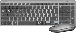LogiLink ID0215 – Dual-Mode (trådlös & BT), tangentbord och mus-set för Windows/Android/iOS med upp till 1600 DPI, koppla 3 enheter samtidigt