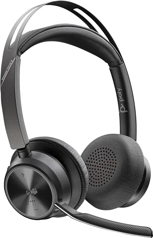 POLY Voyager Focus 2-M USB-C-C-headset med USB-C/A-adapter