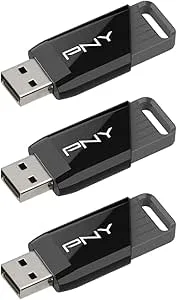 PNY 3-pack 128 GB Attaché X USB 3.2 Gen 1 Flash Drive, Avancerad prestanda Upp till 130 MB/s läsning, lagring och dataöverföring pålitlig bärbar, Hållbar, Typ A, Bärbara datorer, Stationära datorer