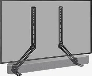 Perlegear Soundbarhållare, soundbarfäste på TV för montering över/under TV upp till 6,8 kg, Soundbarhögtalare med avtagbara långa förlängningsplattor, PGSM04B