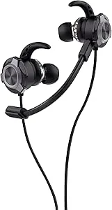 GXTrust 406 Pine In-ear trådbundna hörlurar för gaming för PC Xbox PS5 PS4 Switch Mobil med 3,5 mm port, gaming earbuds spelhörlurar med avtagbar mikrofon, svart