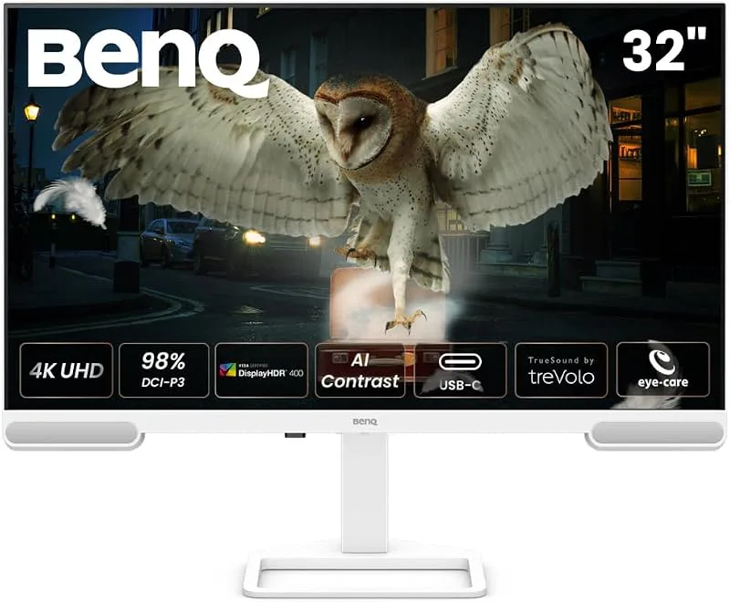BenQ EW3290U 32 tum 4K 3840 x 2160 med 98% P3 färgtäckning, exklusiv AI-kontrast, inbyggda 2.1-kanalhögtalare med woofer
