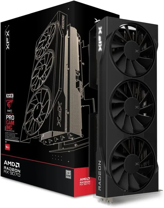 XFX Swift AMD Radeon RX 9070 OC Triple Gaming Edition grafikkort med 16 GB GDDR6 HDMI 3xDP, AMD RDNA™ 4 (RX-97SWFB3B9)