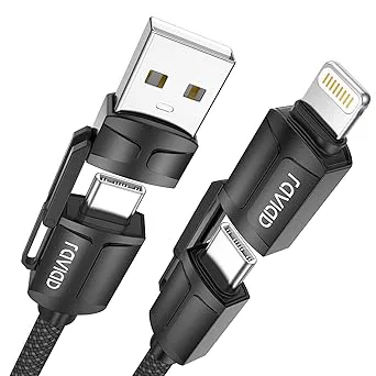 RAVIAD Multi laddningskabel 2M 4-i-1 multi-USB-laddarkabel 60 W PD nylon USB-kabel