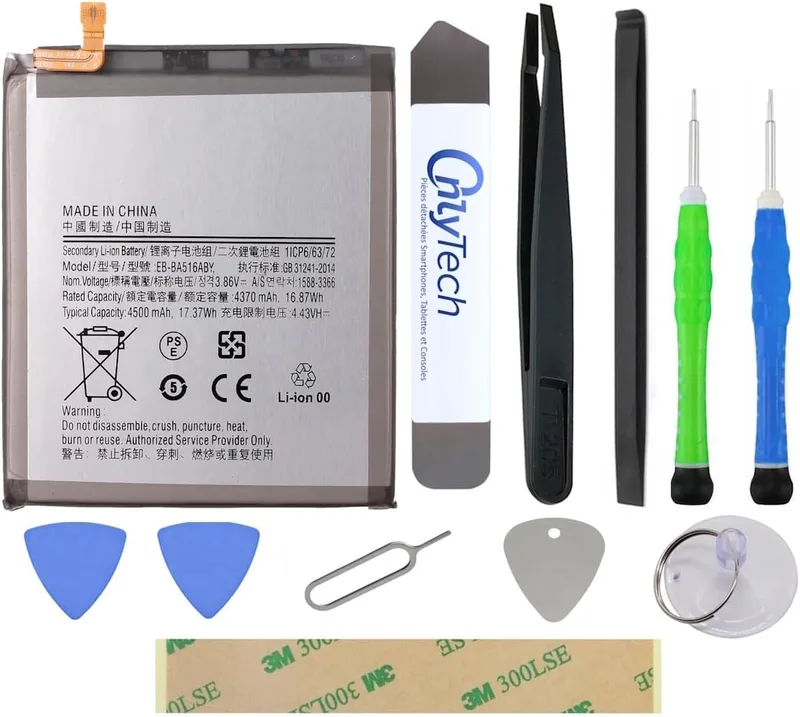 OnlyTech ersättningsbatteri för Samsung Galaxy A51 5G (SM-A516B), 4 500 mAh