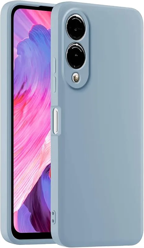 Färgglada silikon-mobilskal, lämplig för Samsung Galaxy S25 Edge (6,7 tum) – rökblå