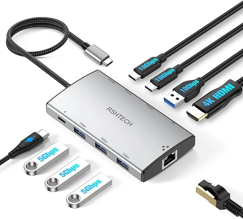 RSHTECH 9 i 1 dockningsstation USB c
