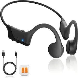 2025 New Bone Conduction hörlurar, Bluetooth 5.4 trådlösa öppna öronhörlurar med mikrofon, IP55 vattentät sport bluetooth-headset, 12 timmars uppspelning, perfekt för löpning, cykling, promenader, med