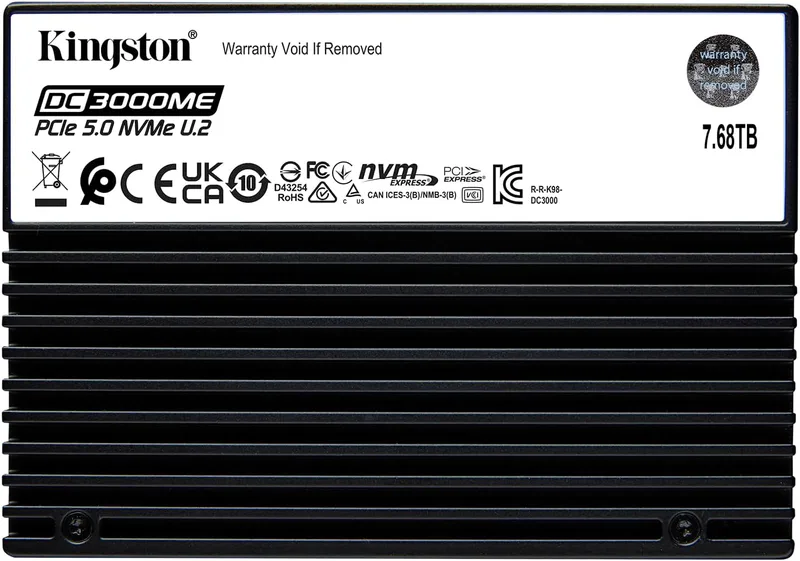 Kingston 7.68TB DC3000ME U.2 PCIe 5.0 NVMe TCG Opal Enterprise Gen5 SSD SEDC3000ME/7T6