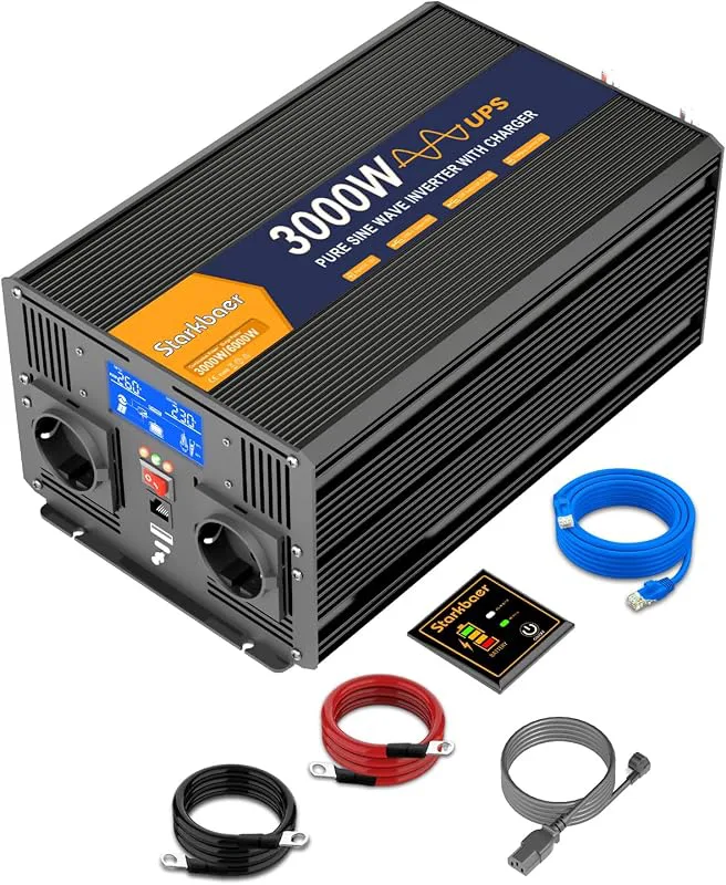 UPS 3000W Omvandlare 12V 220V Ren Sinusvågsväxelriktare Transformator